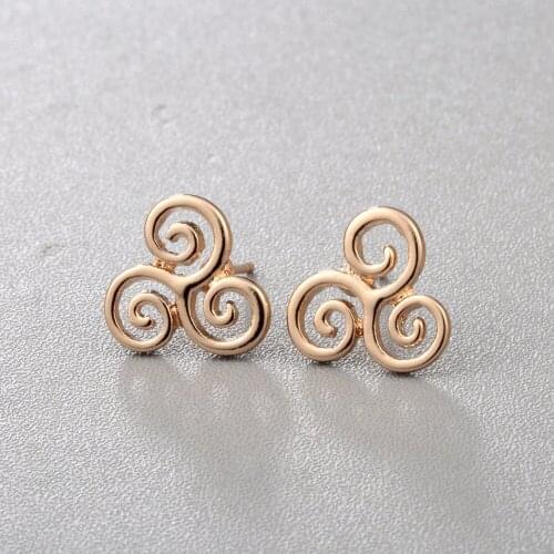 Chandler 1Pair Triskelion Earrings For Girl Statement Geometrical Circle Punk Maxi Jewelry Lucky Fashion Piercing Accessaries