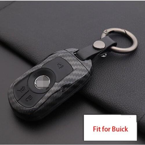 Carbon Fiber Key Cover Case For Buick Excelle Lacrosse Encore Regal 2018 Verano Accessories Car Key Cover Car Styling