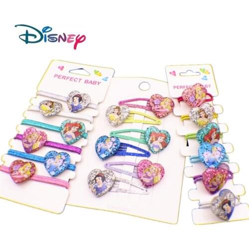 Disney Princess Girls Cute Cartoon Colorfur Hairpins Children Sweet Hair Clip Barrettes Headband Kids Fashion Hair Accessories