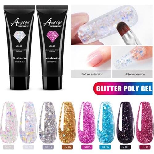 Nail Extension Gel Painless Quickly Extend Nail Vegetable Nail Polish Crystal Sequin Nail Gel Decoration