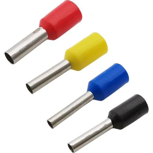 50Pcs/Lot Insulated Wire Connector Crimp Terminator Cold Pressed Insulated Termina E0508 E7508 E1008 E1508 E2508