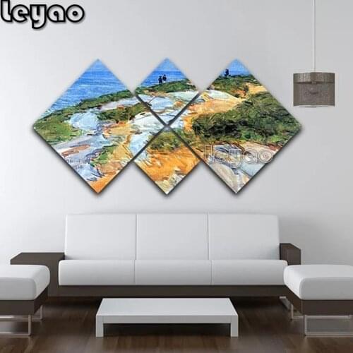 Sunday morning Appledore by Hassam Multi Panel Canvas 5D full Diamond Painting 4 pieces Full Square Round Diamond Art Embroidery