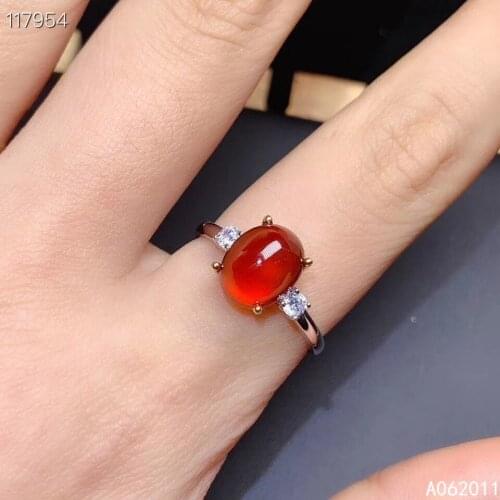KJJEAXCMY fine jewelry natural garnet 925 sterling silver vintage gemstone women new adjustable ring support test with box