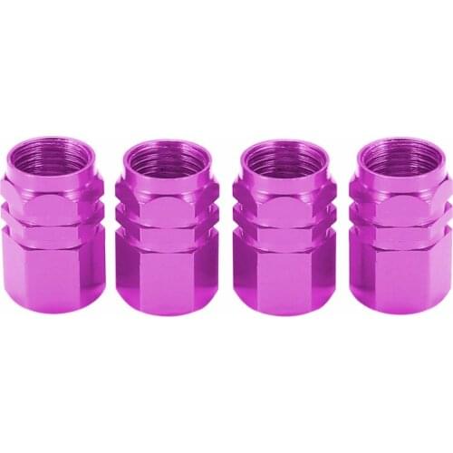 Mayitr 4pcs Universal Aluminum Car Wheel Tire Valve Cover Purple Car Tyre Valve Air Stem Cap for Tire Accessories