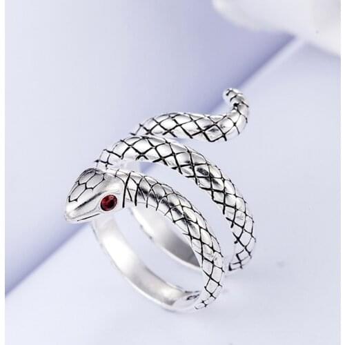 Trendy Snake Animal Lady Finger Rings Original Jewelry For Women Open Party Ring Girls Students Gift