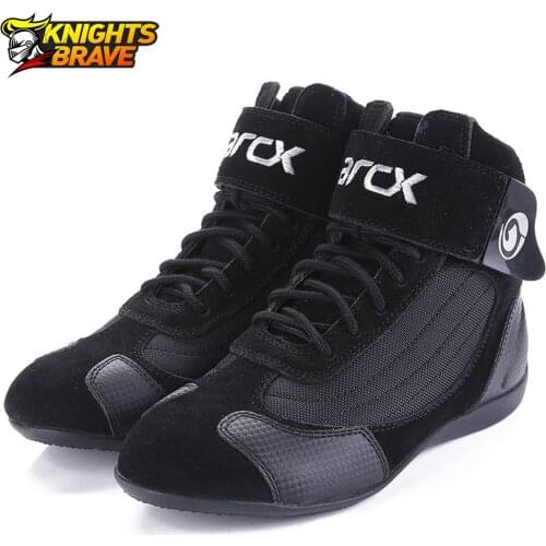 Motorcycle Boots Men Moto Riding Boots Summer Breathable Motorcycle Shoes Motorbike Chopper Cruiser Touring Ankle Shoes