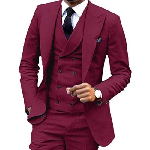 2019 New Fashion Wedding Mens Suits (Jacket+Pants+Vest+Tie) 3Pieces Custom Made Tuxedos For Prom Italian Stylish Mens Suits