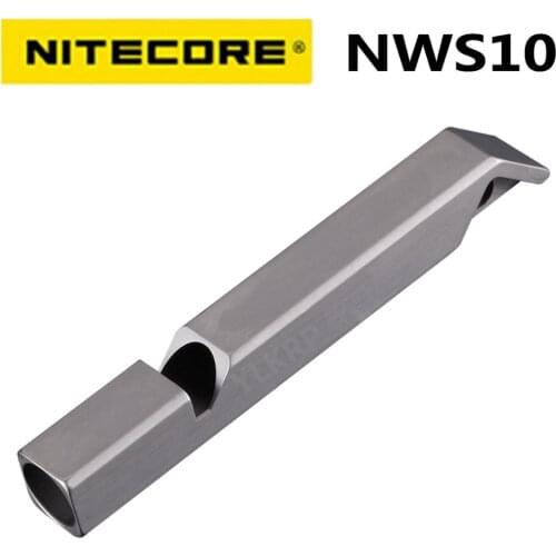 NITECORE NWS10 Titanium Emergency Whistle Necklace Pendant Outdoor 120dB with Key Chain