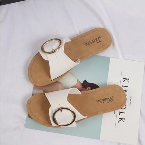 2020 New Summer Ring Slides Women Slippers Beach Sandals Flip Flops PVC Outdoor Slide Sandals Women Bathroom Shoes TX107