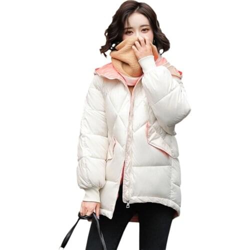 2021 New Short Winter Jacket Women Parkas Warm Hooded Down Cotton Jacket Female Casual Loose Outwear Cotton-padded Winter Coat