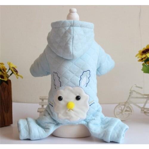 New Autumn Winter Xs Dog Clothes For Small Dogs Girl Boy Teddy Blue Fleece Thick Cover Leg Jumpsuits Puppy Hoodie Pet Clothing