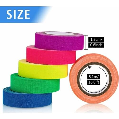 New 6pcs/Set Fluorescent Tape UV Blacklight Reactive Glow In The Dark Tape Neon Gaffer Tape Safety Warning For Home Decor