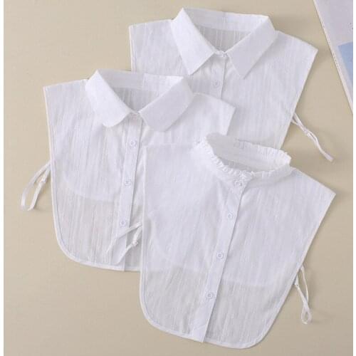 2020 Solid Color Fake Collars Women Detachable Collars for Mens Shirt Removalbe Blouse Nep Kraagie Vestido White Faux Cols