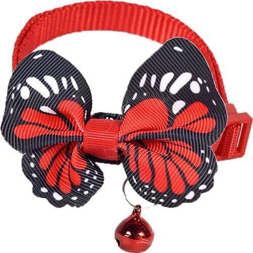 Dorakitten Pet Collar Butterfly Bell Decor Fashion Kitten Collar Dog Bow Tie Puppy Tie Collar Clothing Accessories Pet Supplies