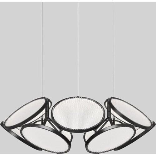 Post-modern creative living room chandelier simple personality wrought iron lamps LED model room bedroom dining room lights