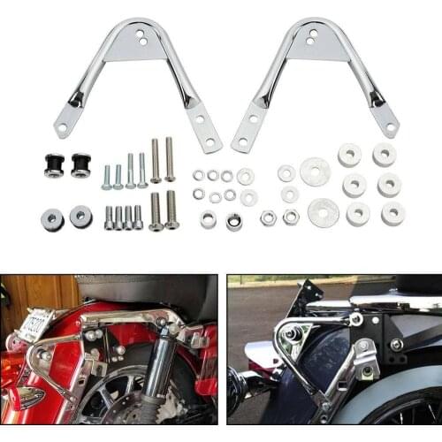Motorcycle Detachable Two Up Luggage Rack Docking Hardware Kit For Harley Touring FL Road Glide Road King 97-08 chrome/black