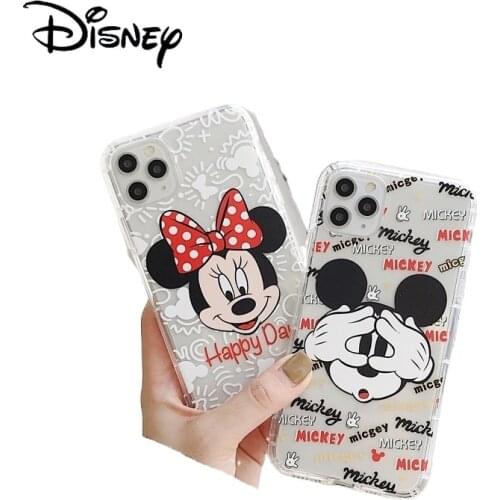 DISNEY 2021 Mickey Minnie Silicone Case for iPhone 11 Pro Xs Max iPhone 12 Pro 7 8 Plus Official Liquid Silicon 360 Full Cover