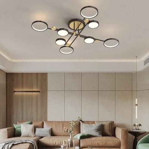 Modern Chandeliers Nordic Style Lamp For Restaurant Dining Living Room Black Gold Hanging Light Multiple Heads Chandelier