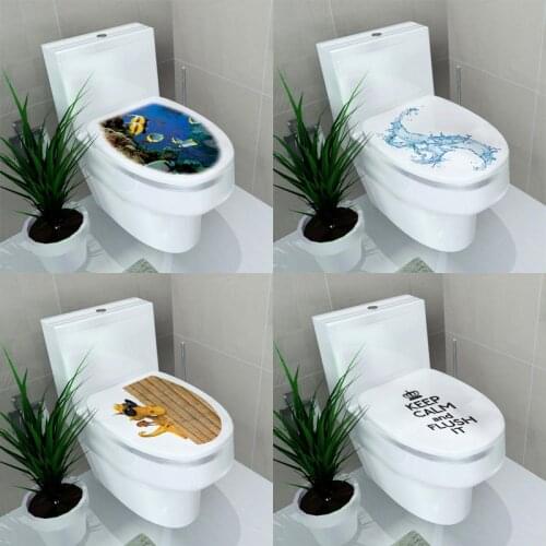 Vinyl waterproof Antifouling sticker Wall Sticker ocean Bathroom Toilet Room Home Decor Decal Poster Background Wall Stickers