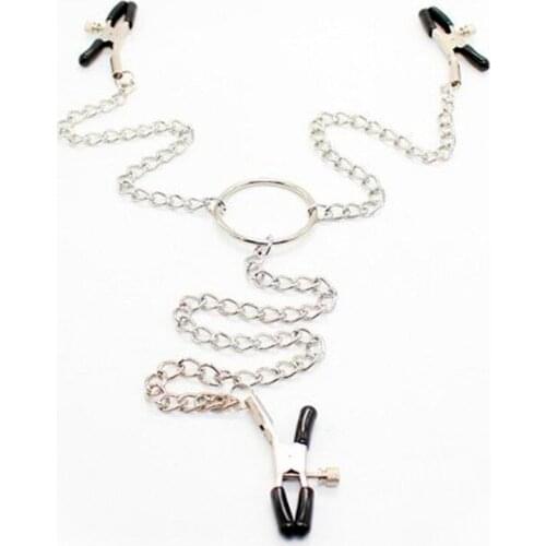 Stainless Steel Nipple Clamps Labia Clitoris Clips With Chain Milk Breast Clip Slaves Nipple Clamps Sex Toys For Couples