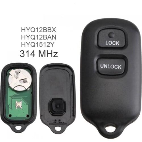314MHz 2+1 Buttons Keyless Uncut Flip Remote Car Key Fob HYQ12BBX, HYQ12BAN, HYQ1512Y, RSS-210 for Toyota 2000-2008