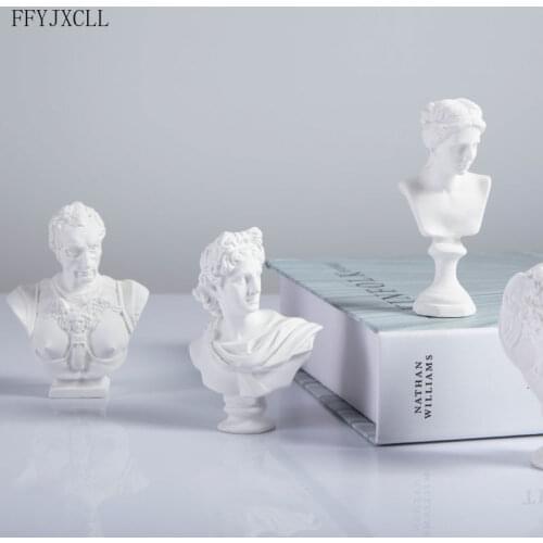 DAVID HEAD PORTRAITS GREEK MYTHOLOGY FIGURINE MINI PLASTER BUST STATUE GYPSUM DRAWING PRACTICE CRAFTS FAMOUS SCULPTURE