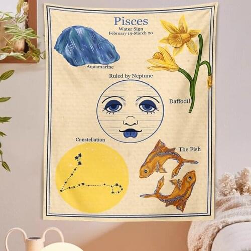 Tarot Tapestry Constellation Tapestry Tarot Card Tapestry Wall Hanging Astrology Divination Beach Mat Sun Moon Wall Decor