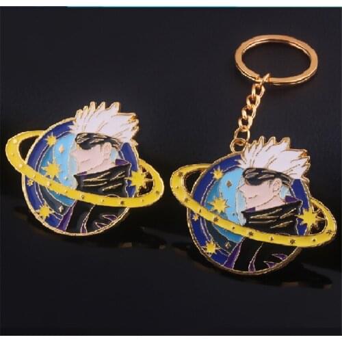 Jujutsu Kaisen Brooch Button Metal Badge Pin Cosplay Anime Gojo Satoru Keychain