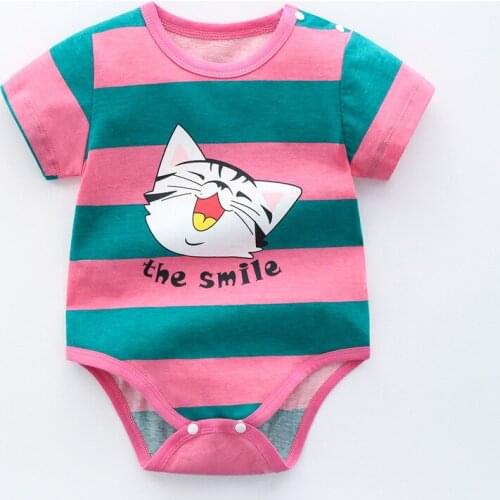 3pcs/lotNewborn Baby Clothes Pure Cotton Unisex One-piece Baby Rompers Summer Short Sleeve Newbron Clothes