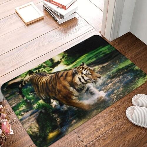 Tiger In The Jungle Doormat Carpet Mat Rug Polyester Anti-slip Floor Decor Bath Bathroom Kitchen Balcony 40x60