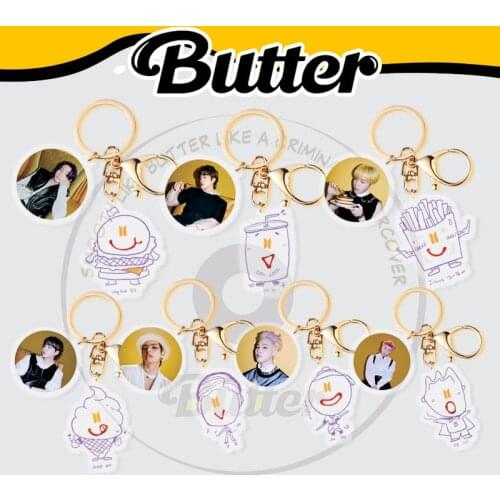 KPOP Bangtan Boys New Album Butter Butter Acrylic Keychain Decoration Pendant Peripheral Same Paragraph
