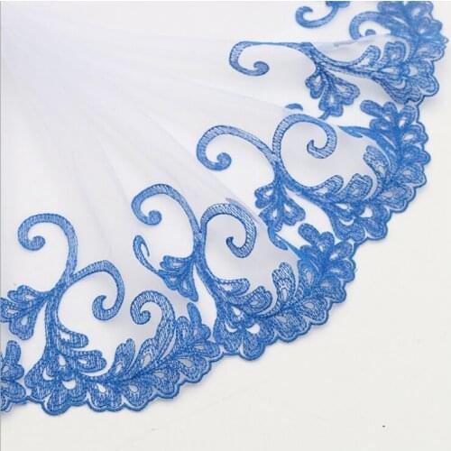 20Yards Polyester Lace Trim Bridal Embroidered Tulle Lace Trimming Costume Crafting Supplies Lace Fabric For Wedding Doll Dress