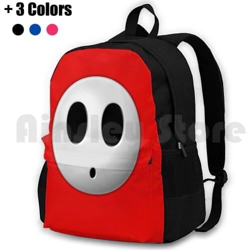 Shyguy Face Mask Outdoor Hiking Backpack Waterproof Camping Travel Shyguy Shy Guy Shy Guy Face Halloween Costume Videogames