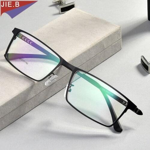 2020 New Mens Business Big Face Spring Leg Optical Frame Ultra Light Full Lrame Metal Myopia Glasses Frame