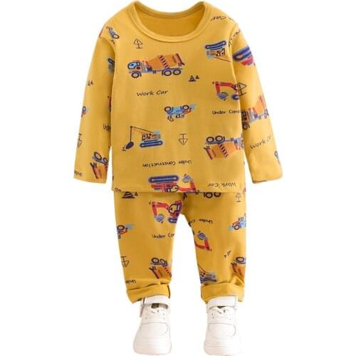 TUONXYE Boys Girls Pajamas Set Children Dinosaur Excavator Cotton Kids Long Sleeves Pijama Baby Sleepwear Clothing Nightwear