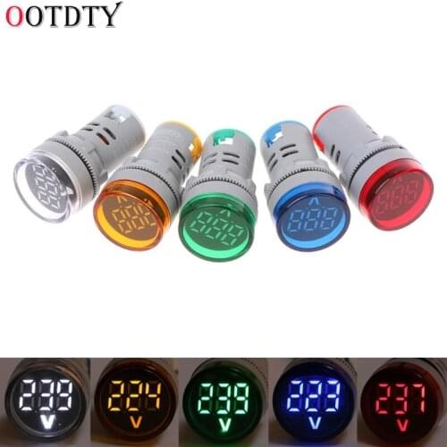 AC 60-500V 22mm Digital Voltmeter Voltage Gauge Monitor Indicator Signal Lights