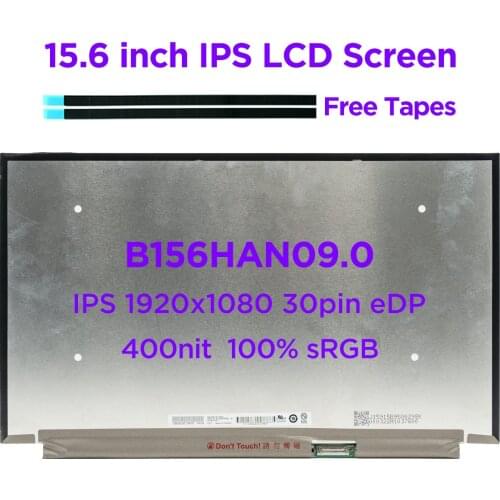 15.6" IPS Laptop LCD Screen B156HAN09.0 Fit N156HCG-GQ1 NE156FHM-N61 N156HCA-GA4 LQ156M1JW31 72% NTSC 400nit 1920x1080 30pin eDP