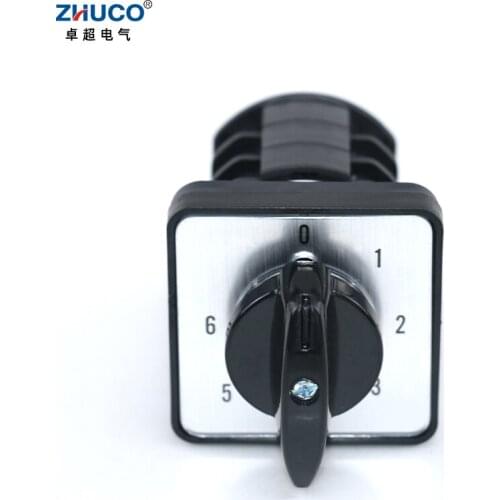 ZHUCO LW8D-10/0-6.3 10A 660V Three Poles Seven Positions Universal Cam Rotary Switch Changeover Selector Knob Switch