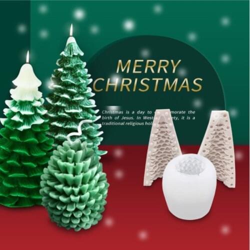 1pcs 3D Christmas Tree Silicone Mold Christmas Mousse Cake Decoration Mold DIY Candle Baking Mold Cake Decoration