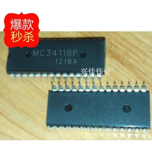 10PCS The new MC34118 MC34118P DIP28 telephone handsfree speaker circuit chip