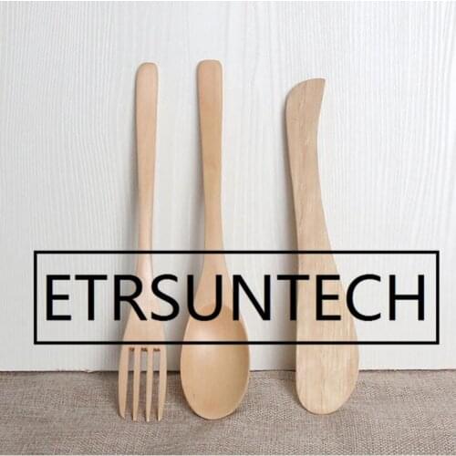 150 Sets Wooden Dinnerware Natural Wood Tableware Gift Security Non Toxic Cutlery Set Exquisite Anti Scald