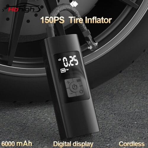 150PSI Rechargeable Car Air Pump 6000mAh Tire Inflator Cordless Portable Air Compressor Digital Tyre Air Pump For Bicycle Balls