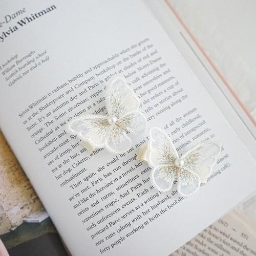 2pc/lot Hair Clip White Fairy Butterfly Cute Pin for Baby Girls Children Hair Pin Adorable Hair Barrette Clips