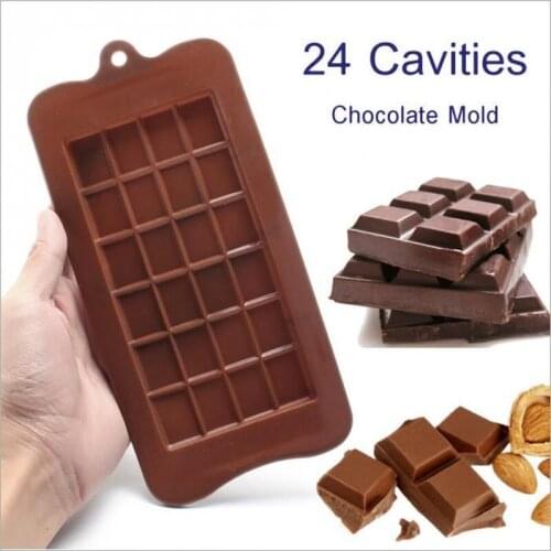 24 Cavity Cake Bakeware Kitchen Baking Tool Silicone Chocolate Mold Candy Maker Sugar Mould Bar Block Ice Tray Cake Tool