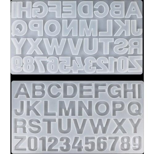 26 English Letter Pendant Resin Mold Number Alphabet Resin Silicone Mold DIY Jewelry Making Letter Keychain Epoxy Craft