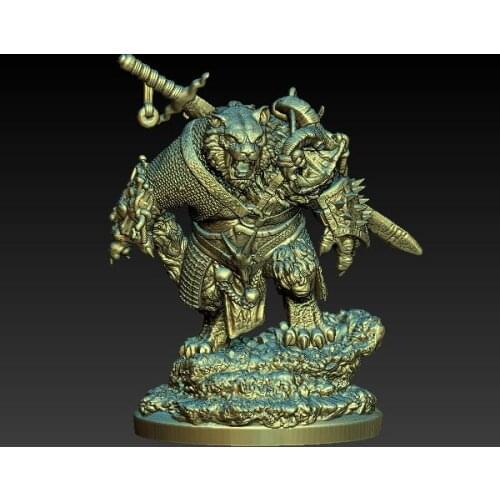 Tiger 3D carved figure sculpture 3d model for cnc machine 3D printers in STL file format -Tiger Warrior 3D STL File