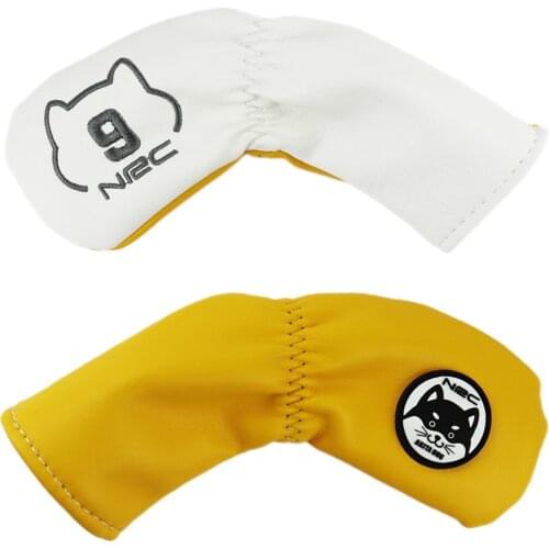 9pcs Golf Head Covers for Irons Clubs, PU Leather Golf Iron Headcovers Golf Fairway Wood Cover Sand Wedge Cover