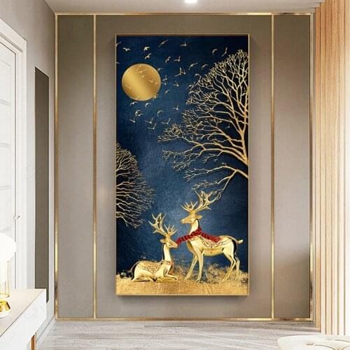 Huacan Full Diamond Embroidery Deer Tree 5D Diamond Mosaic Painting Animals Rhinestone Pictures Crafts Bedroom Decoration