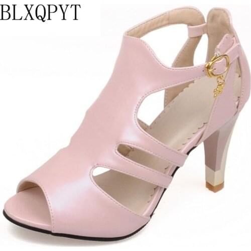 BLXQPYT Plus Big small Size 28--52 Shoes Woman Sandals High Heels Summer sweet fashion wedding shoes Chaussure Femme 9898