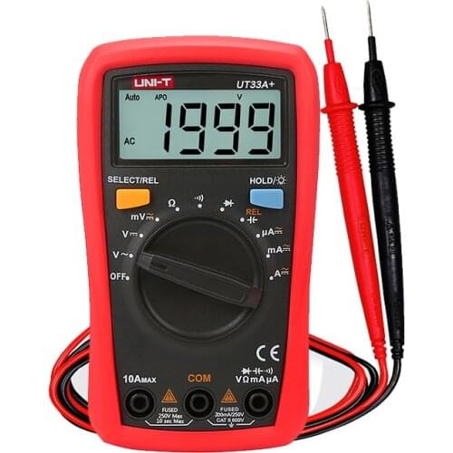 UNI-T UT33A+ Palm Size Digital Multimeter Tester Backlight AC DC Voltmeter Ammeter Ohmmeter Capacitance Meter